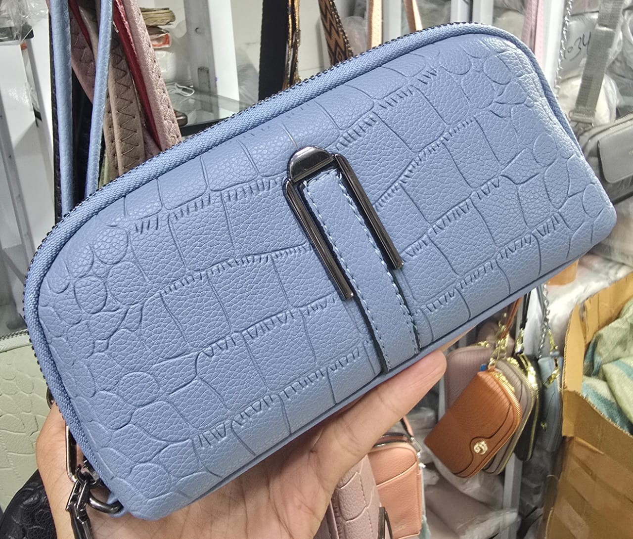 IMPORTED POUCH WITH WRIST HANDLE