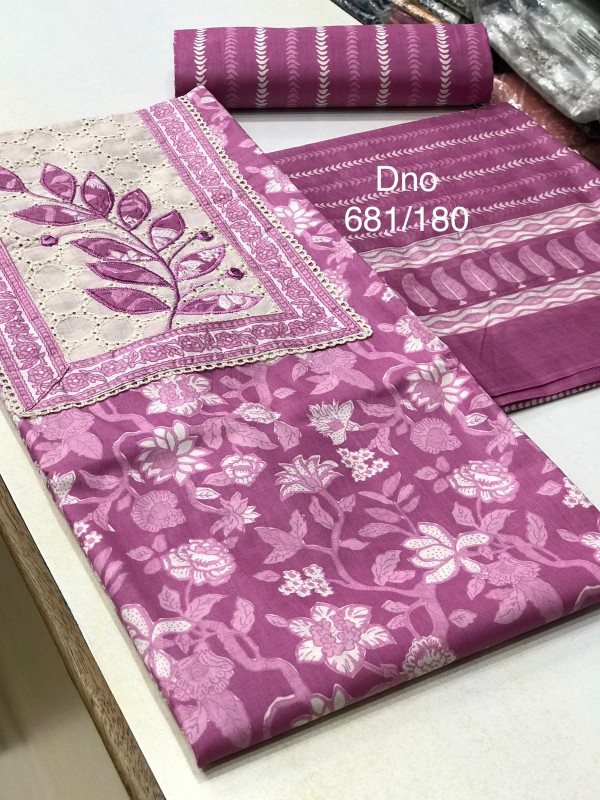 JAIPURI COTTON PRINTED TOP WITH NECK AND DAMAN