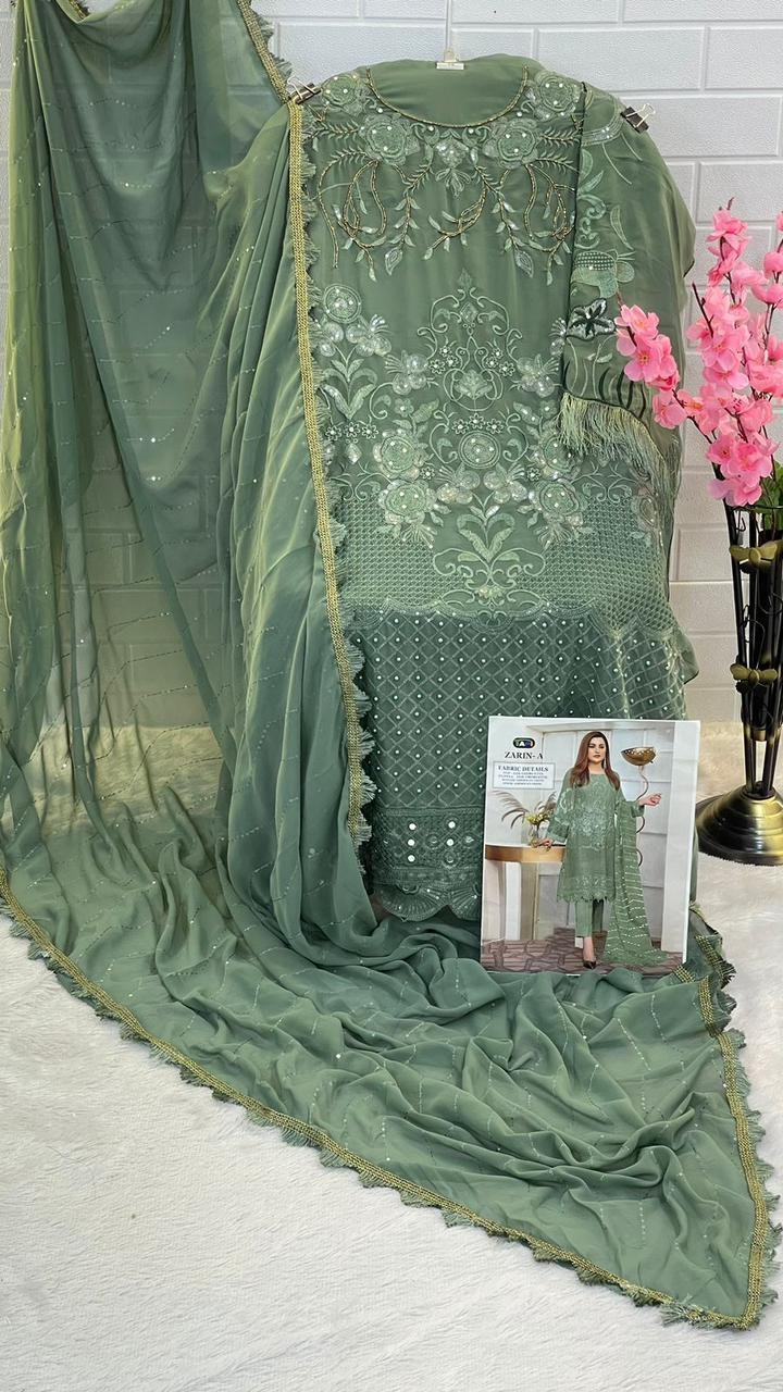 Pure Georgette suit fancy dupatta
